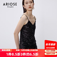 艾諾絲雅詩商場同款春秋新款節(jié)日派對亮片吊帶氣質(zhì)V領(lǐng)優(yōu)雅背心10125201 黑色 S