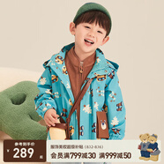 PawinPaw卡通小熊童裝秋季男女寶寶兩件套外套防風(fēng)保暖 藍(lán)色/50 110 cm