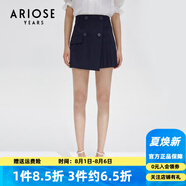 艾諾絲雅詩【商場同款】夏新款時尚氣質高腰感半身裙短裙女10533539 藏青色 S