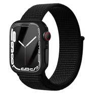 BHO適用iwatch保護殼ultra2 手表保護殼s9星光色applewatchs10表帶se殼膜一體s7代6保護套4鋼化膜s 黑色殼膜一體+尼龍回環(huán)表帶 7_8_9代45mm