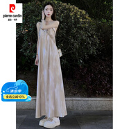 皮爾卡丹（pierre cardin）輕奢高檔茶歇法式醋酸緞面v領(lǐng)吊帶背心連衣裙女夏海邊度假沙 吊帶裙 【2024年/設(shè)計感小眾/高 XL (建議115-130斤
