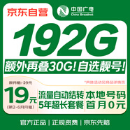中國廣電流量卡19元(選靚號)全國通用長期手機卡升卿學生電話卡終身純上網(wǎng)非無限永久