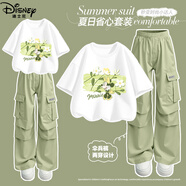 迪士尼迪士尼女童套裝2025夏季新款時(shí)尚韓版女童傘兵褲酷女孩穿搭夏裝 迪LV朝花白+戶(hù)外綠 110 110cm