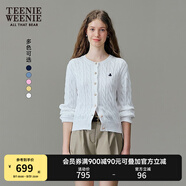 Teenie Weenie【趙露思同款】小熊女裝毛衣新款黃色針織衫空調(diào)開衫 象牙白 L