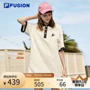 FILA FUSION斐樂潮牌女子連衣裙夏時(shí)尚寬松簡(jiǎn)約POLO領(lǐng)連身裙 乳糖色-BG M （165/84A/M）