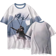 茶年（CHANIAN）神話(huà)黑悟空印花T恤 夏季神話(huà)黑悟空印花T恤中大童幼兒園潮款 黑神話(huà)上衣5 XS (100-110斤)
