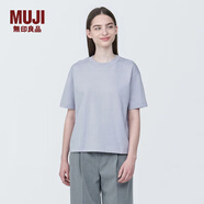 無印良品（MUJI）女式 天竺編織圓領(lǐng)短袖T恤上衣打底衫女款內(nèi)搭多巴胺女裝 灰色BB2P6C4S M (160/84A)