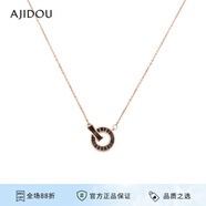 AJIDOU阿吉豆項鏈生日禮物女 羅馬圓環(huán)線下同款精致鎖骨鏈送女友老婆 羅馬圓環(huán)-星空黑