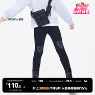 little MO&Co.加絨抑菌-童裝女童褲子秋冬裝洋氣彈力兒童打底褲長(zhǎng)褲 黑色 150 150/61