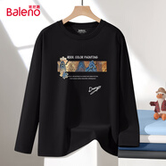 班尼路（Baleno）t恤男長(cháng)袖春秋季情侶休閑潮流體恤衫寬松純棉大碼圓領(lǐng)打底衫上衣