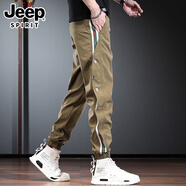 JEEP SPIRIT吉普休閑褲男2025新款潮牌個(gè)性夏季薄款工裝褲牛仔褲速干運(yùn)動(dòng)褲夏 棕咖色 【薄款】 XL 適合151-165斤