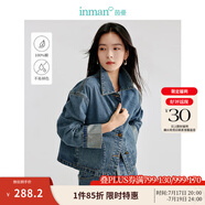 茵曼（INMAN）章若楠同款復(fù)古休閑女裝短款牛仔外套2025年春季新款長袖上衣 牛仔藍(lán)-翻袖款-18438199 M
