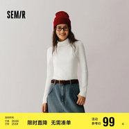 森馬（Semir）森柔毛衫|毛衣女基礎(chǔ)款高領(lǐng)緊身2024冬季純色套頭衫109724107011