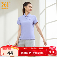 361°運動翻領(lǐng)t恤2025年春夏季新款休閑透氣短袖情侶POLO衫開學(xué)季 【女款】淡薄紫 M