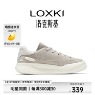 LOXKI（洛克斯基）Alpha小圓鞋Lite板鞋子男潮流百搭休閑鞋 明星同款 米白 40