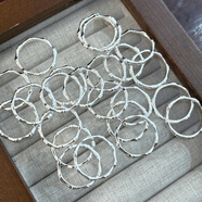 云妝蝶夢(mèng)999純銀簡(jiǎn)約竹節閉口戒指女指環(huán)小眾設計尾戒文藝清新送情侶好友 竹節閉口戒指+精美禮盒 約2克（8圈口）