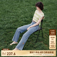 ONLY夏季涼感冰氧酷高腰顯瘦直筒褲牛仔褲女|124232025 J33 350水洗牛仔藍 M (165) M褲長減短