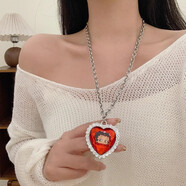 KUXA張澤禹同款夢(mèng)中小鹿珍珠項鏈女小眾高級感長(cháng)款毛衣鏈甜美可愛(ài)配飾 愛(ài)心貝蒂項鏈