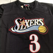 杜西哲（DUXIZHE）全刺繡 76人3號艾弗森球衣經(jīng)典黑色網(wǎng)眼復古美式風(fēng)運動(dòng)短袖籃球服 76人3號艾弗森黑色短袖 XS