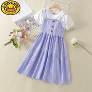 G.DUCKKIDS女童連衣裙夏裝2024新款洋氣女大童夏季裙子兒童夏裙公主裙小女孩 紫色 160 cm