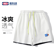 GENIOLAMODE短褲男寬松運動(dòng)休閑五分褲簡(jiǎn)約系帶百搭男士短褲