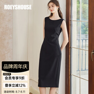 ROEYSHOUSE羅衣氣質(zhì)修身無(wú)袖連衣裙女春夏新款知性黑色收腰中長(cháng)裙10986 黑色 XL （建議拍前聯(lián)系客服確認哦）