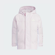 阿迪達(dá)斯 （adidas）小童兒童拒水防潑暖芯科技保暖厚款羽絨服JI8628 粉色  110 