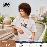 Lee25新品舒適版圓領(lǐng)炫色Logo印花男短袖T恤休閑潮流LMT0098184LE 白色 XL
