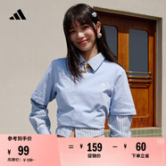 adidas情侶休閑純棉上衣圓領(lǐng)短袖T恤男女夏季阿迪達(dá)斯官方輕運(yùn)動 藍(lán)色 L