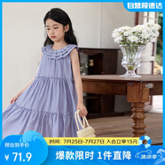LUSON陳大豬 女童背心裙2025夏季新款娃娃領(lǐng)韓版兒童連衣裙洋氣A字裙子