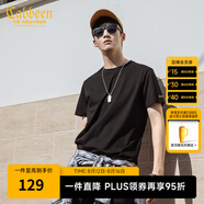 卡賓【涼感】冰絲短袖T恤男夏簡約圓領(lǐng)體恤休閑純色百搭冰感上衣 煤黑色01 L 175 50