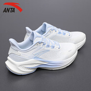 安踏（ANTA）毒刺5女鞋運動(dòng)鞋子女夏秋季網(wǎng)面減震回彈跑步鞋競速健身慢跑鞋 象牙白/氧氣藍【毒刺6】 35.5