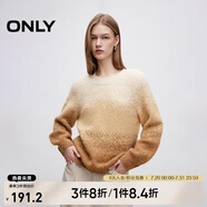 ONLY秋冬柔軟舒適漸變燈籠袖圓領(lǐng)毛衣針織衫女|124313008 C12 沙色 S (160) 80A
