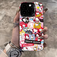 圖吉塔 適用蘋果X手機(jī)殼xsmax新款iphonexr全包防摔保護(hù)套貼紙HelloKitty貓輕薄磨砂可愛(ài)女卡通網(wǎng)紅 月光黑C-滿屏KT貼紙 蘋果XSMAX