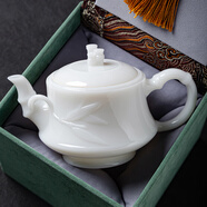 凌蕓璞玉冰種玉瓷泡茶壺單個(gè)家用客廳功夫茶具陶瓷單壺竹節壺高檔送禮 璞玉冰種玉瓷茶壺-竹節壺 185ML