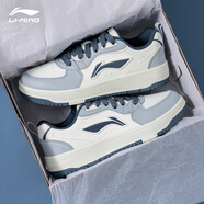 李寧經(jīng)典復古運動(dòng)鞋男冬季透氣新款天跡高顏值鞋子休閑板鞋增高小白鞋 乳白色/霜藍色 【天跡soft】 42