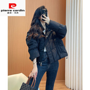 皮爾卡丹（pierre cardin）立領(lǐng)棉服女2025年新款冬季爆款加厚寬松時(shí)尚洋氣拼接高端棉衣棉襖 黑色 M  （建議107斤內(nèi)）