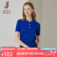 經(jīng)典故事（JANE STORY）經(jīng)典故事夏季短袖針織衫上衣女2025新款克萊因藍冰絲針織T恤薄款 克萊因藍 M