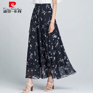 皮爾卡丹大碼碎花半身裙女夏季2025新款寬松遮胯休閑長裙時尚百搭跳舞裙子 碎花裙 裙長90CM M 80-100斤