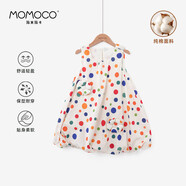 瑪米瑪卡 MOMOCO兒童裙子夏季新款女童夏裝波點(diǎn)無(wú)袖棉布連衣裙 米白  110 