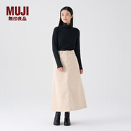 無印良品（MUJI）女式 木棉混 燈芯絨 A字裙 中長款半身裙子女款 美拉德 BE11CC3A 象牙色 S 155/62A