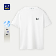 海瀾之家（HLA）短袖t恤男裝25夏季涼感吸濕排汗撞色印花微彈休閑上衣服男士T恤衫 HNTBJ2J200A米白L0 XS /160推薦51~56kg