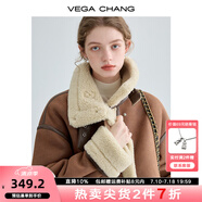 VEGA CHANG皮毛一體短外套女2024冬曠野美拉德加絨機(jī)車(chē)風(fēng)大衣oversize 焦糖棕 S