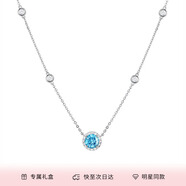 范琦（Fanci）星點項鏈女925銀吊墜鎖骨鏈生日禮物送女友送閨蜜成年禮物 藍色