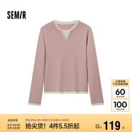 森馬（Semir）森馬毛衣女短款假兩件含羊毛針織衫24冬新款保暖內搭109724107015