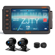ZJTY摩托記錄儀后方來(lái)車(chē)預警BSD前后雙攝高清夜視1080P摩托記錄儀 Q06P行車(chē)記錄儀【帶胎壓】+64G內