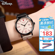 迪士尼（Disney）手表女學(xué)生個性復(fù)古撞色帆布帶石英表初高中生高顏值女孩防水手表