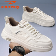 德?tīng)柣莅逍?025夏季新款白色休閑鞋男生運動(dòng)鞋子低幫潮流百搭小白鞋子 151193701白綠 39 (245mm) 標準皮鞋尺碼