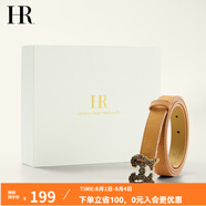 HR赫蓮娜女士皮帶時(shí)尚簡(jiǎn)約腰帶女珍珠愛心扣頭牛皮女士腰帶 淺棕色 90cm