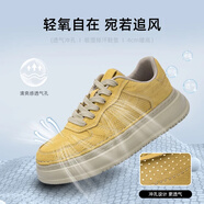 奧康男鞋秋季2025新款休閑皮鞋男士經(jīng)典板鞋男透氣休閑鞋男工裝鞋子男 松花黃 （夏季透氣款） 44 (270mm) 標準運動(dòng)鞋碼